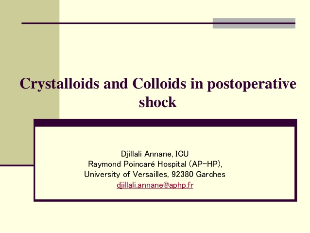 Fluid resuscitation for postop shock