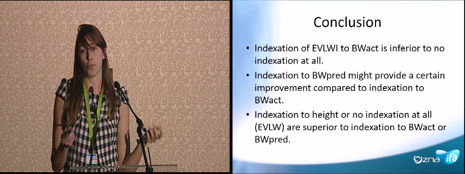 Association between different indexations of extravascular lung water (EVLW) in the age of obesity