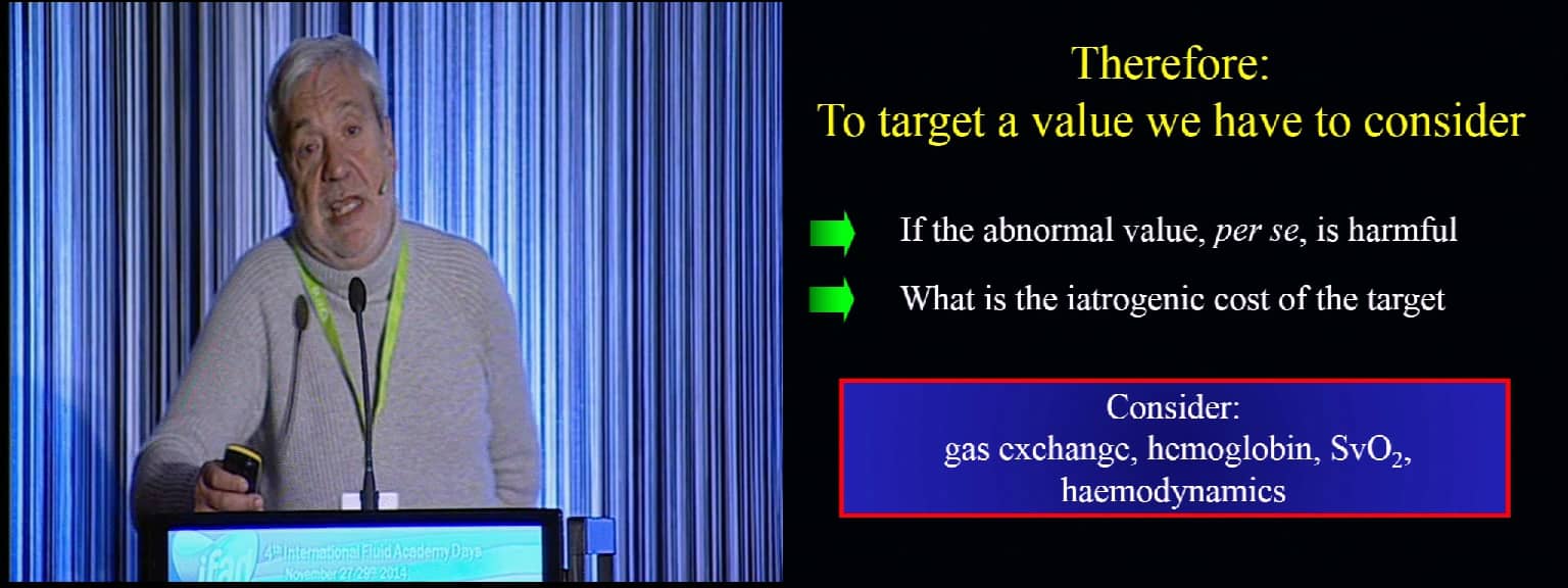 Normal values and choosing targets on ICU